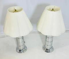 Pair of Vintage Table Lamps in Polished Chrome in the Style of Laurel Lighting - 3948786