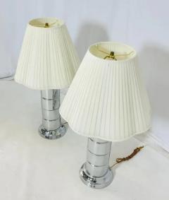 Pair of Vintage Table Lamps in Polished Chrome in the Style of Laurel Lighting - 3948802