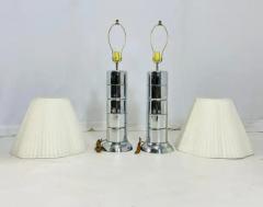 Pair of Vintage Table Lamps in Polished Chrome in the Style of Laurel Lighting - 3948837