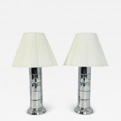 Pair of Vintage Table Lamps in Polished Chrome in the Style of Laurel Lighting - 3952269