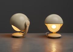 Pair of Visor Form Table Lamps with Opaline Glass Diffusers 1960s - 4410075