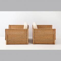 Pair of Vivai Del Sud Style Wicker Armchairs - 4562126