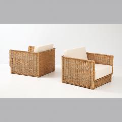 Pair of Vivai Del Sud Style Wicker Armchairs - 4562128