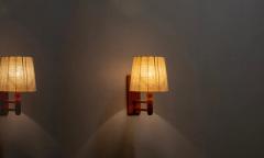 Pair of Wall Lights in Pine Norway 1960s - 3079371