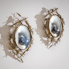 Pair of Wall Mirrors with Quartz Crystals by F ssinger Wolff Munich 2007 - 4729412