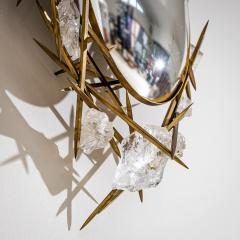 Pair of Wall Mirrors with Quartz Crystals by F ssinger Wolff Munich 2007 - 4729414