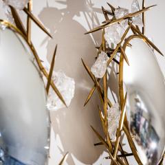 Pair of Wall Mirrors with Quartz Crystals by F ssinger Wolff Munich 2007 - 4729415