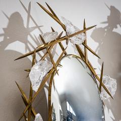 Pair of Wall Mirrors with Quartz Crystals by F ssinger Wolff Munich 2007 - 4729416
