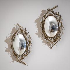 Pair of Wall Mirrors with Quartz Crystals by F ssinger Wolff Munich 2007 - 4729418