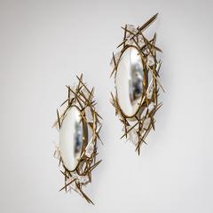Pair of Wall Mirrors with Quartz Crystals by F ssinger Wolff Munich 2007 - 4729420
