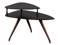 Pair of Walnut Mid Century Modern Kagan Style Torpedo End Tables - 1997838