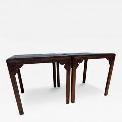 Pair of Walnut Ming Style End Tables - 4319574