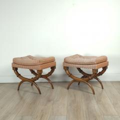 Pair of Walnut Neoclassical Benches France 19th century - 4100775