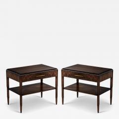 Pair of Walnut Nightstand End Tables - 4426389