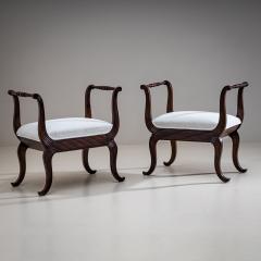 Pair of Walnut Tabourets Italy circa 1830 - 4370133