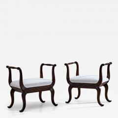 Pair of Walnut Tabourets Italy circa 1830 - 4379273