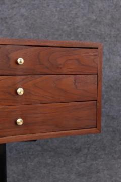 Pair of Walnut and Steel Nightstands or Side or End Tables Mid Century Modern - 3495223