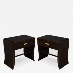 Pair of Water Fall Mozambique and Mahogany Night Stands - 2002283