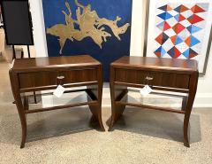 Pair of Water Fall Mozambique and Mahogany Nightstands - 2725398