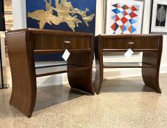 Pair of Water Fall Mozambique and Mahogany Nightstands - 2725400