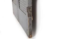 Pair of Weathered Gray Painted Arched Dome Louvered Doors 19th Century - 4803752