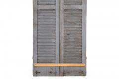 Pair of Weathered Gray Painted Arched Domed Louvered Doors 90 x 33 - 4499735