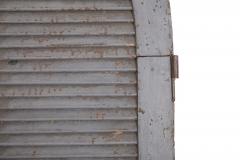 Pair of Weathered Gray Painted Arched Domed Louvered Doors 90 x 33 - 4499738