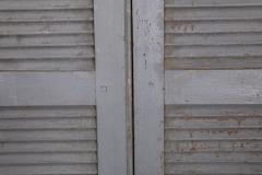 Pair of Weathered Gray Painted Arched Domed Louvered Doors 90 x 33 - 4499739