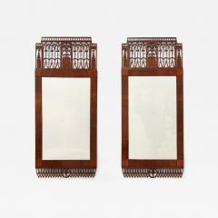 Pair of Whimsical Mahogany Mirrors - 3334188