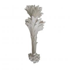 Pair of White Hand Carved Plaster Sconces in the Style of Dorothy Draper - 954263