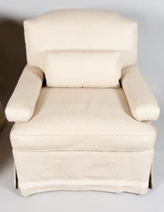 Pair of White Linen Club Chairs - 1479003