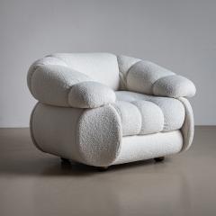 Pair of White Lounge Chairs by Adriano Piazzesi Italy 1970s - 4441475