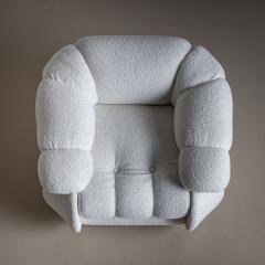 Pair of White Lounge Chairs by Adriano Piazzesi Italy 1970s - 4441480