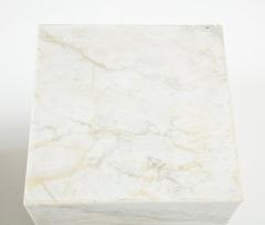 Pair of White Marble Cube Tables - 2573429