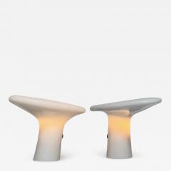 Pair of White Opaline Glass Table Lamps by Vistosi - 3440360