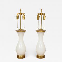 Pair of White Opaline Lamps - 1050113