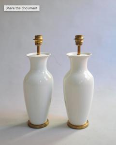 Pair of White Porcelain Lamps - 3086349