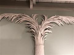 Pair of White Resin Pilaster Palm Trees - 895215
