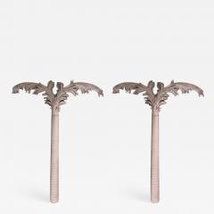 Pair of White Resin Pilaster Palm Trees - 896242