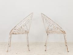 Pair of White Round Garden or Bistro Chairs 1970s - 3024577