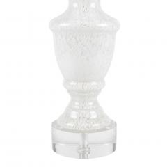 Pair of White Speckled Murano Glass Table Lamps - 4546864
