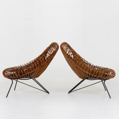 Pair of Wicker Lounge Chairs by Janine Abraham and Dirk Jan Rol for Rougier - 3583764