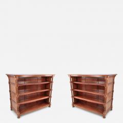 Pair of William IV Mahogany Open Two Sided Bookcases - 2801969