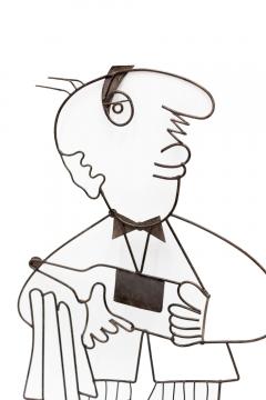 Pair of Wire Sculptures Depicting Waitstaff - 4195131
