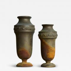 Pair of Wonderfully Patinated Art Deco Vases in Metal - 4396929