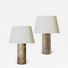 Pair of Wonderfully Textured Swedish Brutalist Lamp s - 2498868