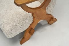Pair of Wood and Sheepskin Lounge Chairs Europe Mid 20th Century - 4350700