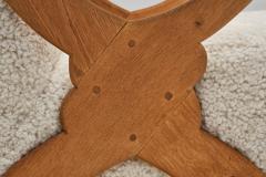 Pair of Wood and Sheepskin Lounge Chairs Europe Mid 20th Century - 4350701