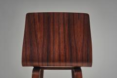 Pair of Wooden Barstools with Leather Seating Denmark 1960s - 4689696