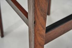 Pair of Wooden Barstools with Leather Seating Denmark 1960s - 4689704